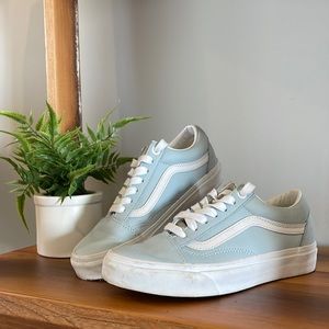 Gently Worn Kids Leather Vans, size 3.5